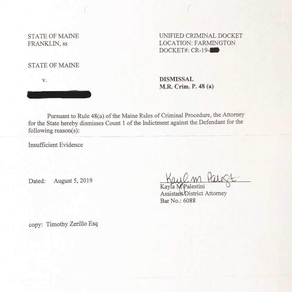 Felony Assault Dismissal Document